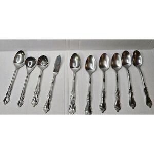 Vintage Stainless Flatware Set – 10 pcs Spoons & Knife – Elegant Design